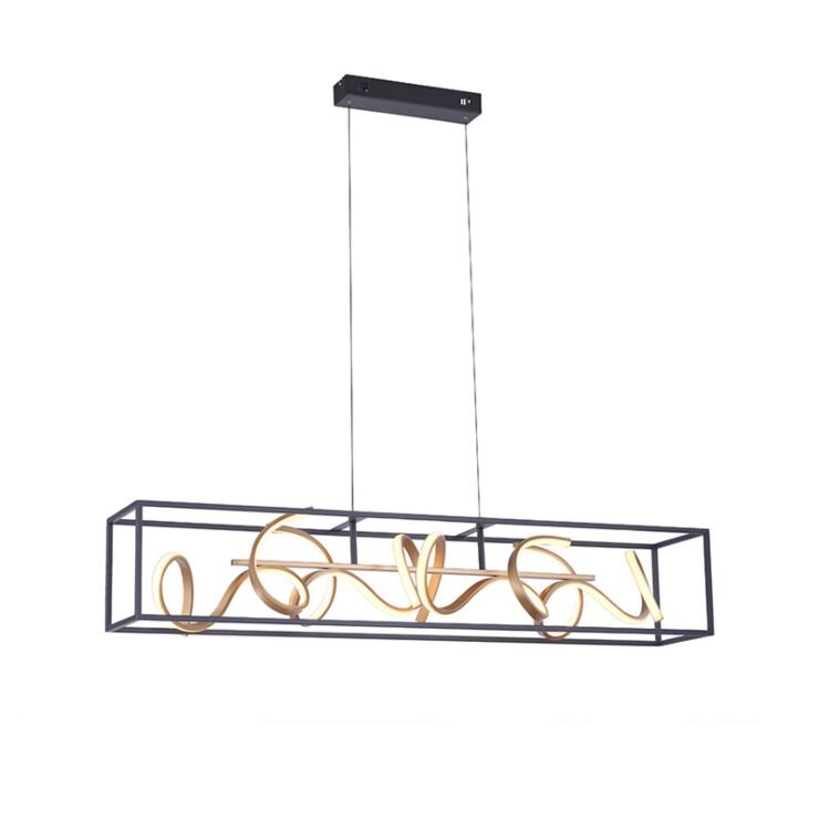 Hanging lamp black with gold